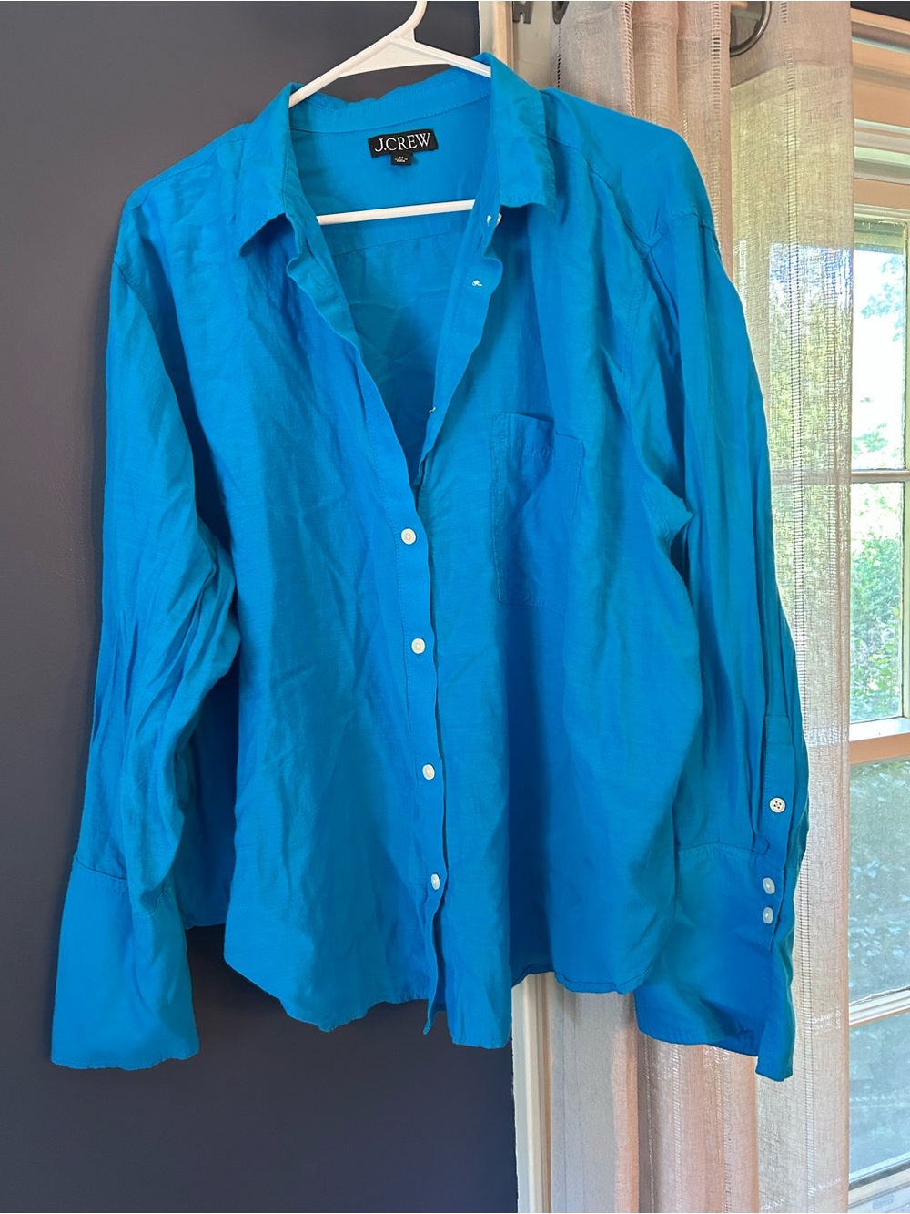 J. Crew Turquoise Button-Down Blouse Womens size 3x